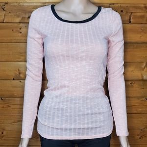 ❤️ AMERICAN DREAMS pink and gray top Long sleeves strech round neck Size S